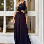 Vestido longo recorte
